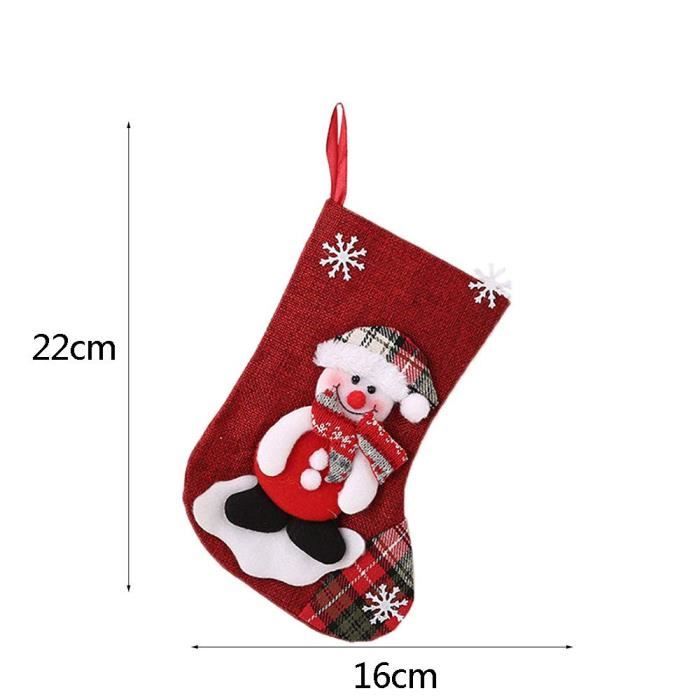 4 Pièces Chaussettes De Noël à Suspendre - Décoration Bas Noël 16x13x22cm