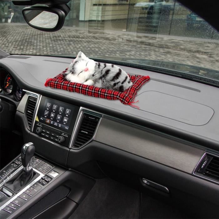 Amenagement Interieur,Mignon Simulation dormir chats tableau de bord  décoration voiture ornements belle peluche chatons - Type Gris - Cdiscount  Auto