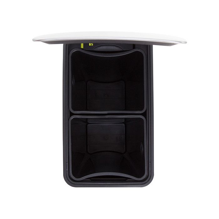 Poubelle tri 60L HAJA gris mat 3 compartiments à pédale - Kitchen Move