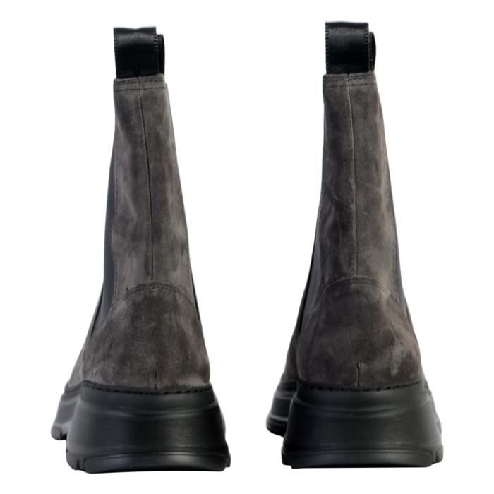 Bottines Femme Gant Janebi Gris Sombre Cuir Talon Plat