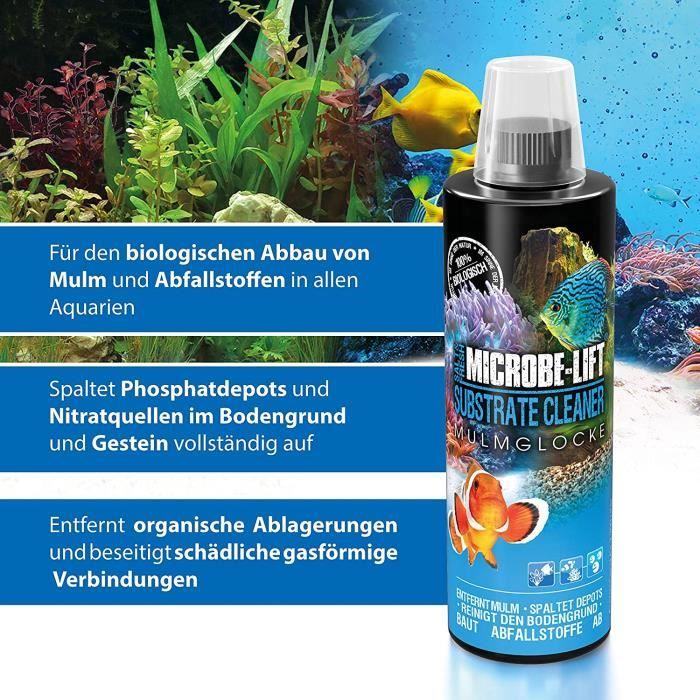 MICROBE-LIFT Substrate Cleaner – Bactéries hautement Actives pour éliminer  la Vase et la saleté dans l'aquarium, Eau Douce et Ea5 - Cdiscount Maison