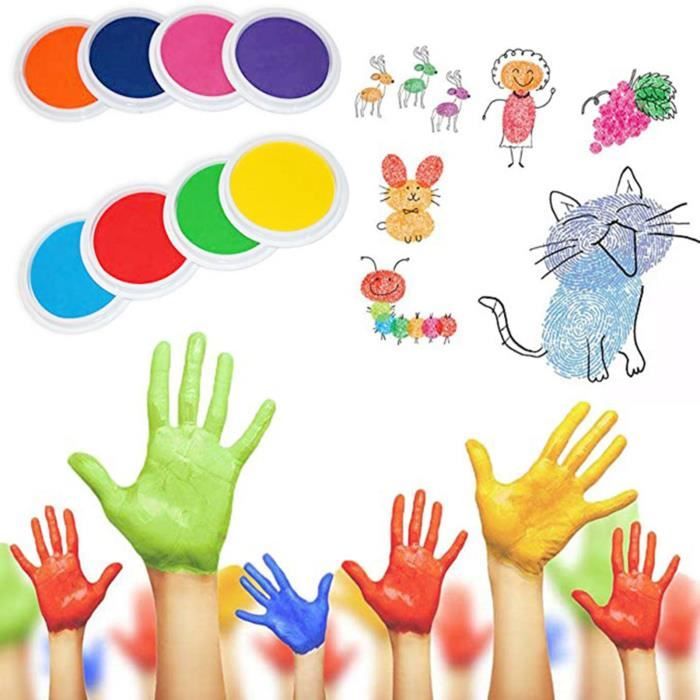 Tampons encreurs pour enfants lavables - Tampon d'encre imperméable à l'eau  Lavable - 12/24 couleurs Peinture au doigt Tampons encreurs Briy  Kindergarten Finger Drawing Pigment pour enfant