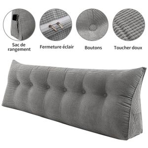 Coussin De Dossier YUR - Antidérapant Pour Lit/Canapé - Housse Amovible - Support Lombaire
