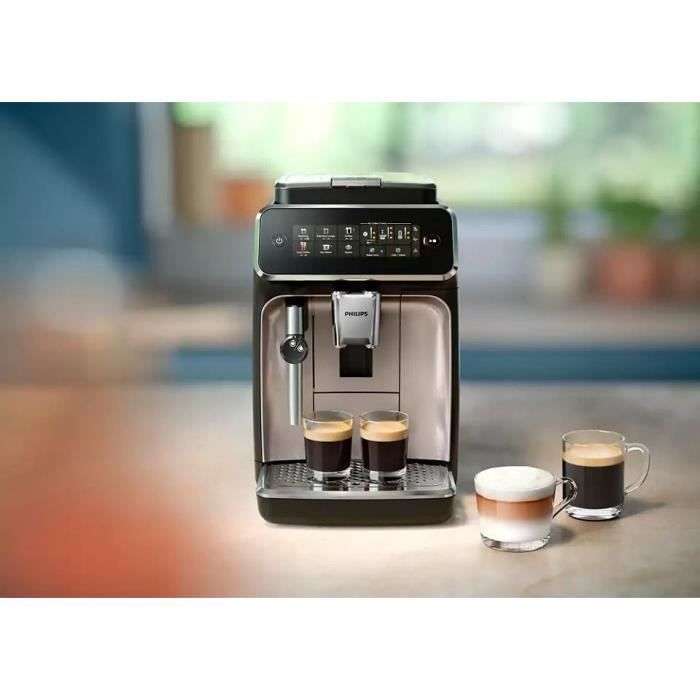 PHILIPS EP3321/40 Vollautomatische Espresso-Maschine – Mit LatteGo, Keramik-Mahlwerk & 1,8l Tank, Schwarz