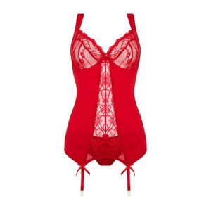 Ensemble Lingerie Espiral Dentelle Rouge Et Noir Taille XL
