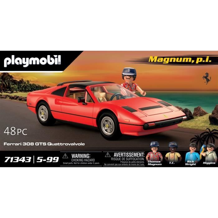 PLAYMOBIL - Voiture de collection Magnum Ferrari 308GTS - Classic Cars - 48  pièces - Cdiscount Jeux - Jouets
