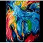 Tableau Tete Cheval Colore Animal Abstraite Sans Cardre Par Numeros Toile Art Deco Achat Vente Tableau Toile Cdiscount