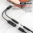 la couleur noire Adaptateur USB Type C à Jack 384 mm, 32 bits - 3,5 kHz, 2 fr 1, Séparate Audio, Hifi Dac Aux-0