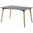 Table à manger rectangulaire design Noire 120cm - Brevik-0