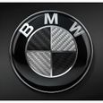 Logo Emblème BMW 82mm Réel Fibre de Carbone Capot - Coffre Noir Blanc Badge-0