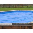 Bâche à bulles pour piscine bois octogonale Orange 7,55 x 4,56 m - Gré-0