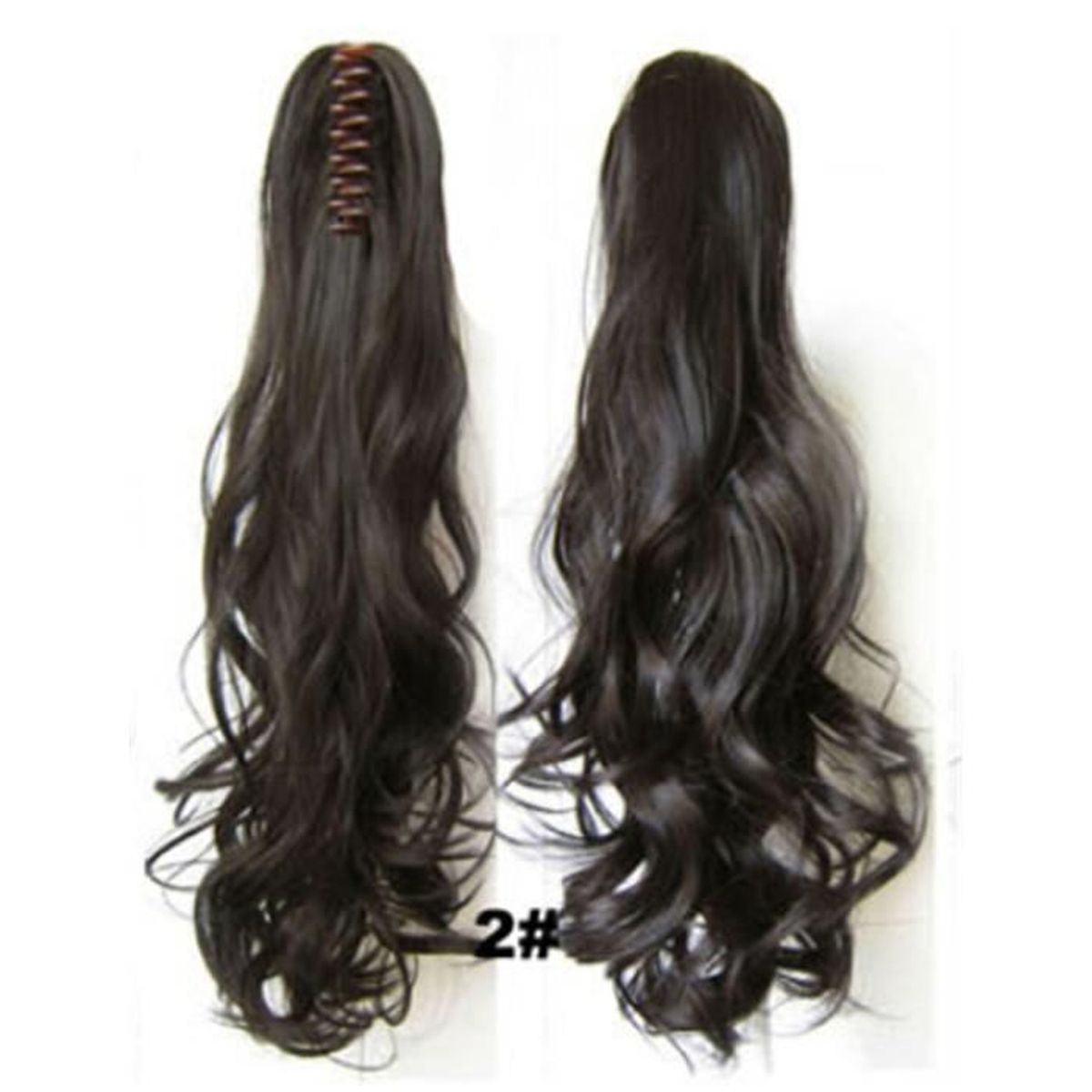 Foncé Marron 2 Couleur Drawstring Claw Jaw Ponytail