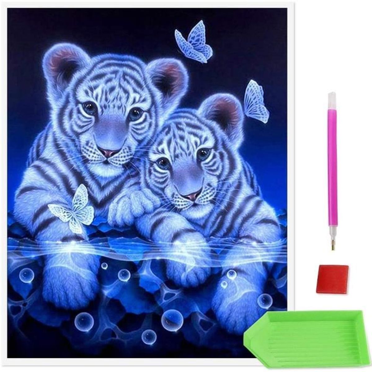 Peinture Bebe Diy 5D Diamond Painting Fleur De Tigre Complet Accessoires, Grand Format Broderie Peinture Puzzle Disney 9000 Pieces