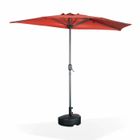 SWEEEK Parasol de balcon Ø250cm – CALVI – Demi-parasol droit. mât central en aluminium avec manivelle d’ouverture. toile terracotta