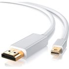 INECK® Câble Mini DisplayPort vers HDMI 2M Câble Mini DP-Thunderbolt vers HDMI pour Apple MacBook Pro-Air, iMac, Microsoft Surface
