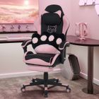 PULUOMIS Chaise Gaming, Fauteuil de Bureau Ergonomique, Chaise Gamer Réglable, Appui-tête, Repose-pied, Support Lombaire, Rose