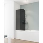 Schulte pare-baignoire, 80x140 cm, paroi de baignoire rabattable, réversible, verre 5 mm, transparent fumé, alu-argenté