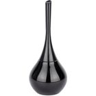WENKO Brosse WC Flakon, Porte Brosse WC céramique et brosse WC noire, céramique - plastique, ø17,0x41,5 cm, noir