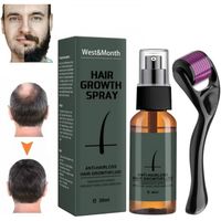 Kit de repousse des cheveux barbe pour homme,Hair Growth Sérum activateur de croissance barbe,Roller pour -APRES-SHAMPOING