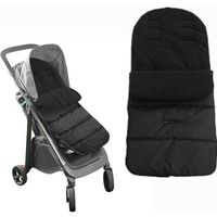 Chancelière universelle pour poussette,  housse de siège en coton pour poussette de bébé, sac de couchage,chaude, couvre-jambe Noir