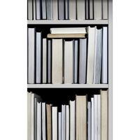 ESTAhome papier peint intissé XXL bibliothèque noir, gris, beige et blanc - 46,5 cm x 8,37 m - 158205
