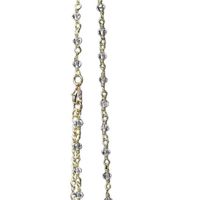 Chaine perlée pour collier bola de grossesse ou sautoir - plaqué véritable Or et Perles Claires - 114cm -Maille 1mm