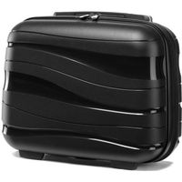 Kono Vanity Case Rigide ABS Léger Portable 34x30x17cm Trousse de Toilette pour Voyage, Vanity Rigide Voyage Femme, Noir