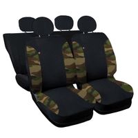 Lupex Shop Housses de siège auto compatibles pour 500 Hybrid Noir Camouflage Vert