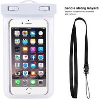 Pochette Sac étanche Universel Waterproof Case Bag Housse Etui pour iPhone, Samsung et les Autres Smartphones 6'' (Blanc)