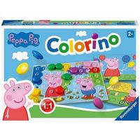 Colorino Peppa Pig 8 scenes 1 plateau 23 pions colores Jeu de couleurs mosaique clic Jouet educatif enfant et carte