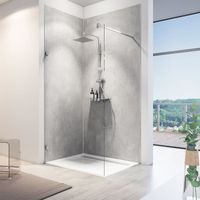 Lot de 2 panneaux muraux 100 x 210 cm, revêtement pour douche et salle de bains, DécoDesign SOFTTOUCH, Schulte, Béton ciré