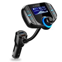 TD® KIT transmetteur FM Bluethooth USB charge rapide pour voiture - Accessoire auto double chargeur USB lecteur MP3, Radio, Carte