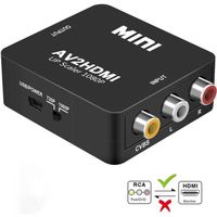 Adaptateur RCA vers HDMI, Zamus Mini AV RCA CVBS vers HDMI Convertisseur S vidéo Adaptateur 1080P pour PS2 Wii Console