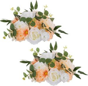 FLEUR ARTIFICIELLE Fleur Artificielle Bouquet Mariage: 2 Pièces 24Cm 