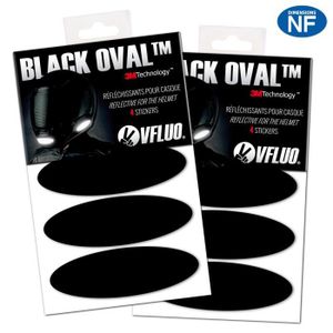 DÉCORATION VÉHICULE VFLUO BLACK OVAL , (lot de 2) Kit 4 stickers rétro
