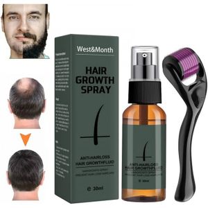 APRÈS-SHAMPOING Kit de repousse des cheveux barbe pour homme,Hair Growth Sérum activateur de croissance barbe,Roller pour -APRES-SHAMPOING