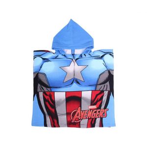 SORTIE DE BAIN Poncho de bain Avengers Captain America U - La Planète des Enfants - Bleu - Enfant - 100% microfibres