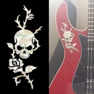 GUITARE Pour Guitares & Basses - Rose & Skull - Perle Blan