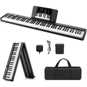Piano Numerique 88 Touches Clavier Pliable Pliant USB MIDI Bluetooth  Portable