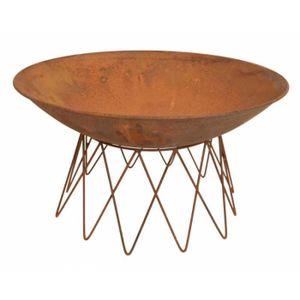 LH/éritier Du Temps V/éritable Bras/éro Chauffage dExt/érieur Brasier Lumi/ère dAppoint de Jardin de Forme Ronde en M/étal Noir 35x60x60cm