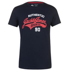 Jack /& Jones Core T-shirt Homme Poitrine Logo Imprimé à encolure ras-du-cou en coton Tee jcomiller