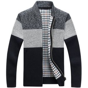 PULL Pull long pour homme,Hiver mode Patchwork hommes t