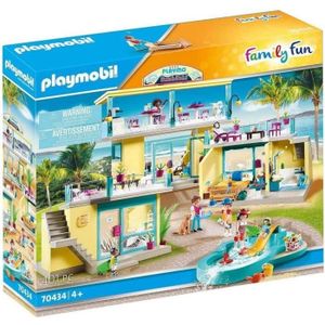 UNIVERS MINIATURE PLAYMOBIL - 70434 - Family Fun - PLAYMO Beach Hôtel - Hôtel de plage avec bungalows et piscine