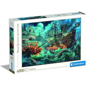 PUZZLE Puzzle Pirates Battle 6000 Pièces Paysage Illustra