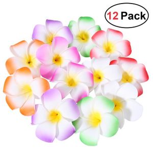 Mousse Cheveux Clips runaup Hawaiian Artificial Plumeria Mousse Fleur Pince à cheveux pour