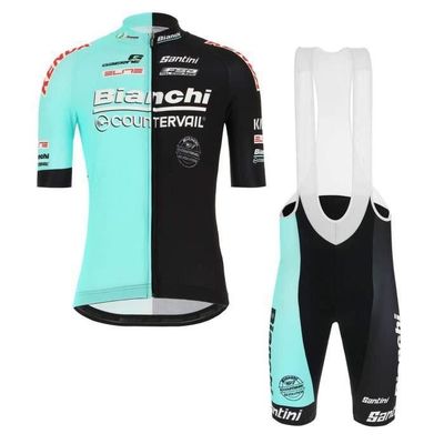 Bianchi 2019 Maillot de Cyclisme Manches Courtes Homme Cuissard