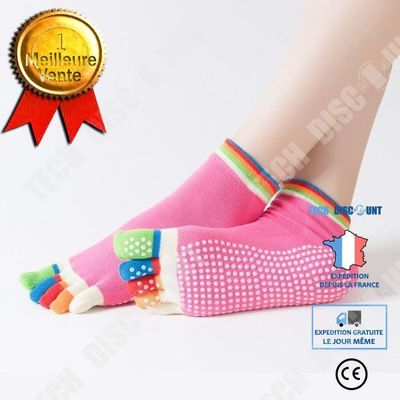 Chaussettes a cinq doigts TD 5 paires Rose Respirant Tissu antiderapant Cdiscount Sport