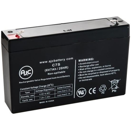 Batterie Panasonic LC-RB066R5P 6V 7Ah Acide scellé de plomb - AJC-C7S-J-1-137977