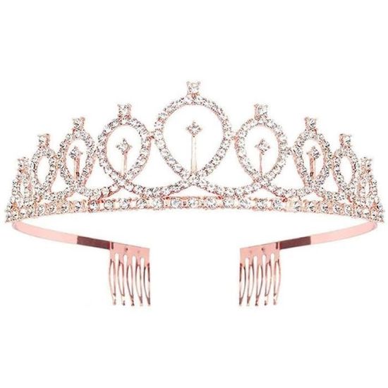 JORCEDI Diadème En Cristal Pour Cheveux - Couronne De Princesse Pour Mariage, Bal, Fête Et Cosplay - Taille M Réglable