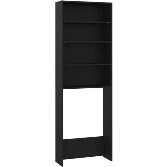 Armoire De Rangement Pour Machine à Laver VidaXL - Noir - Pour Salle De Bain Ou Buanderie